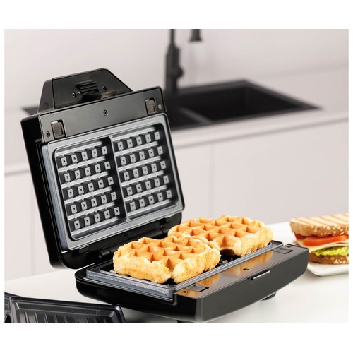 Sandwichera 3 en 1 TAURUS Miami Legend, 900W, capacidad para 2 sandwiches, placas intercambiables y antiadherente