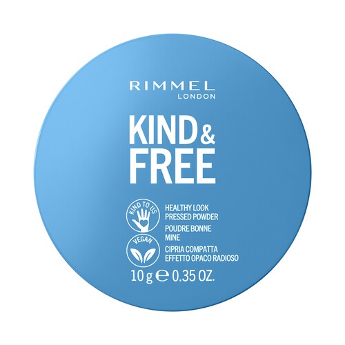 RIMMEL Kind & free tono 030 Medium Polvos compactos matificantes ligeros de larga duración y acabado mate.