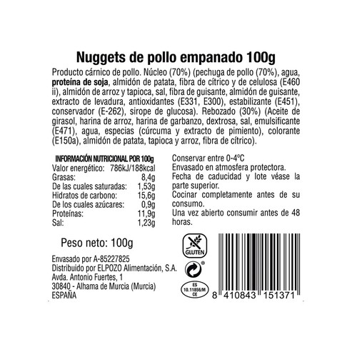 ELPOZO Nuggets de pollo 100 g.