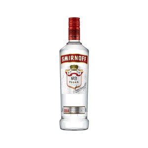 SMIRNOFF Etiqueta roja Vodka blanco con triple destilación y filtrado diez veces botella de 70 cl.