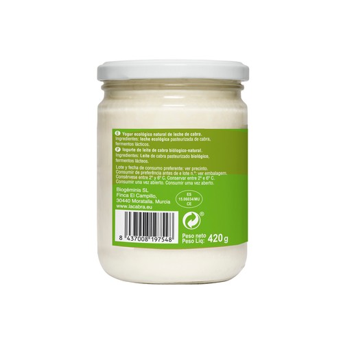LACABRA Yogur de cabra ecológico LACABRA 420 g.