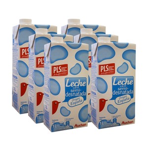 Imagen de AUCHAN Leche semidesnatada de vaca 6 x 1l. Producto Alcampo