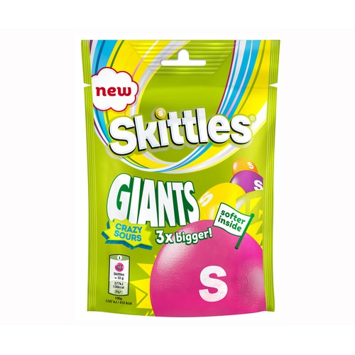 SKITTLES Caramelos giants sours 132 g.