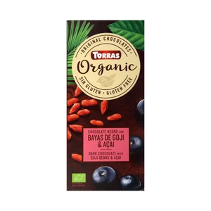 Chocolate negro Bio con bayas goji y acai 100 gr.
