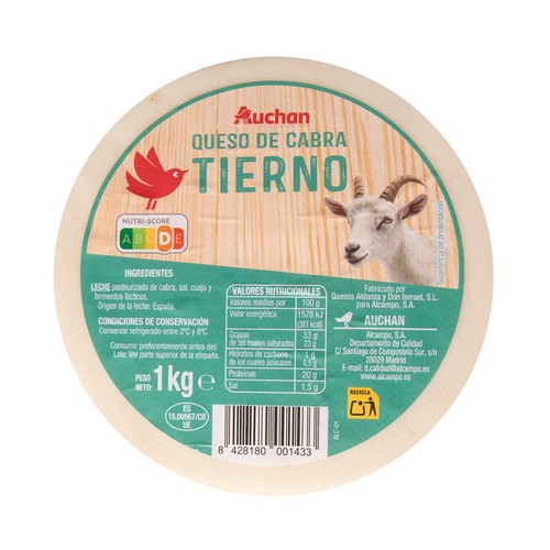 AUCHAN Queso de cabra tierno mini Producto Alcampo