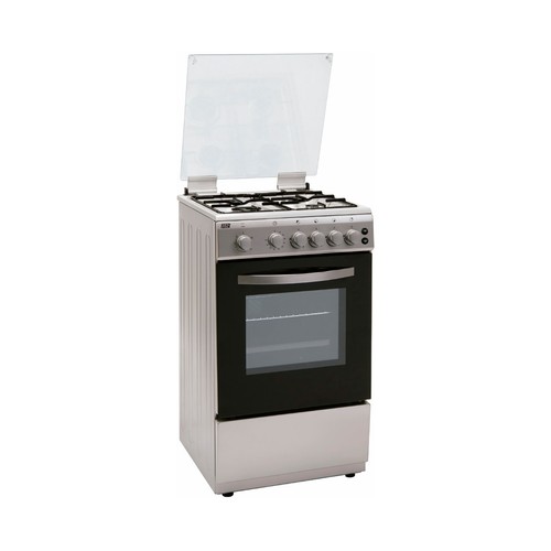Cocina sobremesa gas butano NEW POL NWC55BX 4 fuegos, horno con válvulas de seguridad, H: 85cm, A: 50cm, F: 50cm
