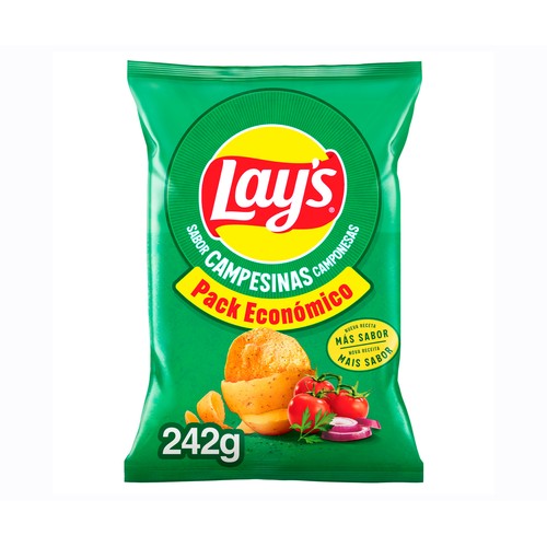 LAY'S Campesinas Patatas fritas lisas de bolsa 242 g.
