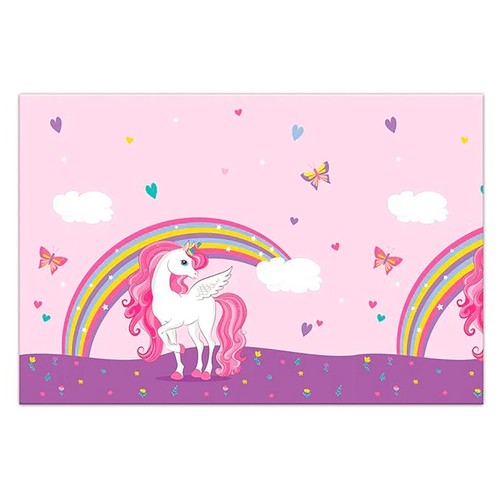 Mantel de plastico de unicornio, 120x180cm, PROCOS