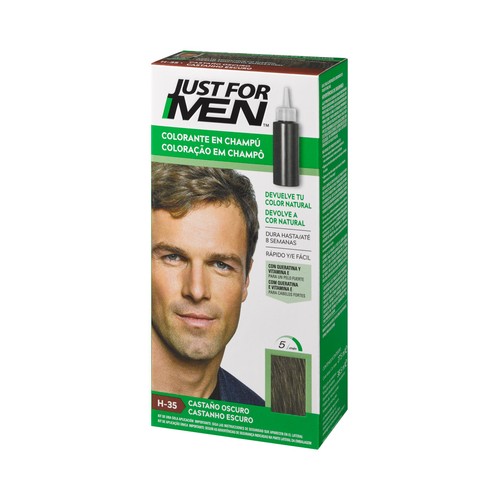 JUST FOR MEN Loción colorante para hombre tono H-35 castaño oscuro JUST FOR MEN 30 ml.