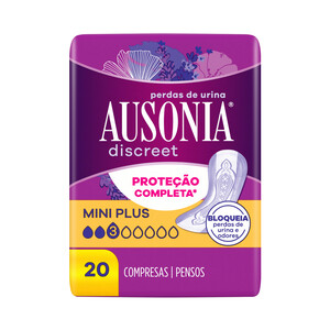 Imagen de AUSONIA Discreet Compresas para pérdidas de orina mini plus (leves) 20 uds.