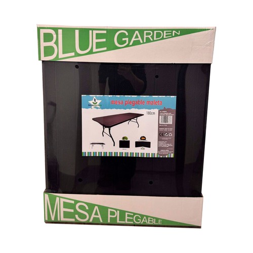 Mesa plegable de resina, gris antracita, de 180x74x74 cm, EURASPA