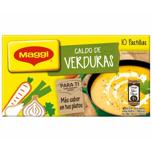MAGGI Pastillas de caldo de verduras 110 g.