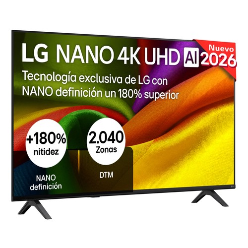 Televisión 127 cm (50") NANOCELL LG 50UN8506LA, 4K,  WebOS, Dolby digital plus, USB, 3HDMI, color negro, 60Hz.