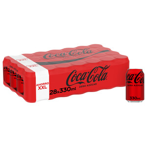 Imagen de COCA COLA ZERO Refresco de cola Zero azúcar pack lata 28 uds x 330 ml.