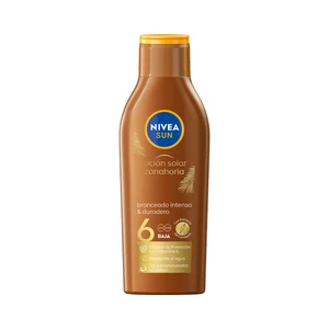 NIVEA Sun Loción solar bronceadora con zanahoria y factor de protección 6 (bajo) 200 ml.