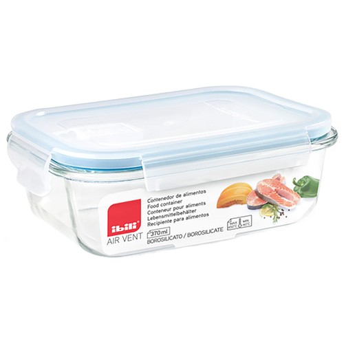 Hermético borosilicato rectangular 1000ml. AIR VENT