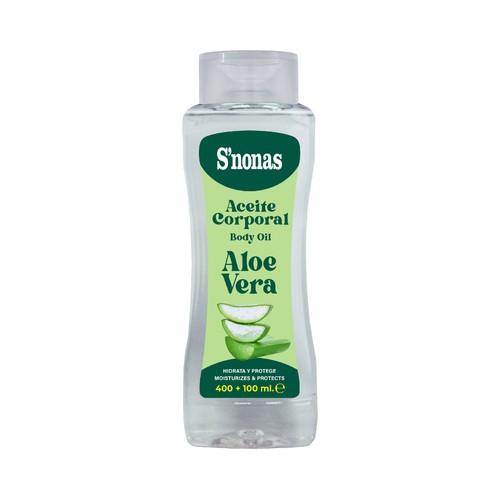 S´NONAS Aceite corporal hidratante y protector con aloe vera 400 ml.