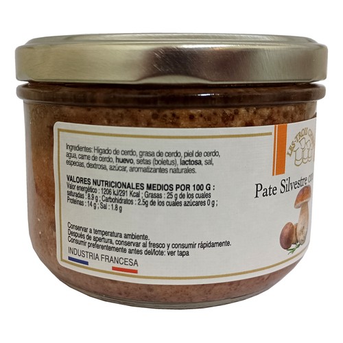 LES TROIS CHEFS Paté silvestre con setas 180 gr.