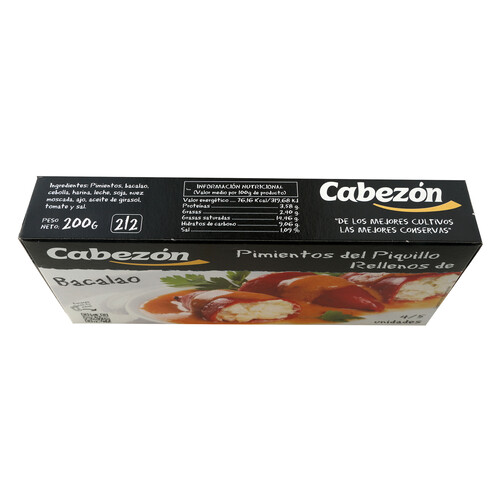 CABEZÓN Pimientos rellenos bacalao 4/5 uds. CABEZÓN 200 g.