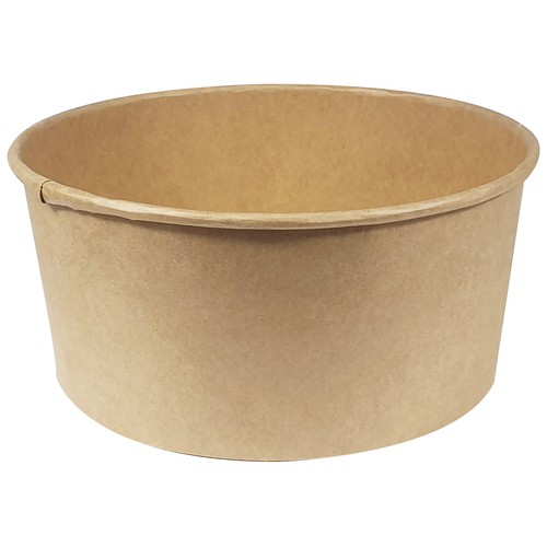 Pack de 5 envases de cartón kraft con tapa, 1,1 litros, VAJILLA DESECHABLE.