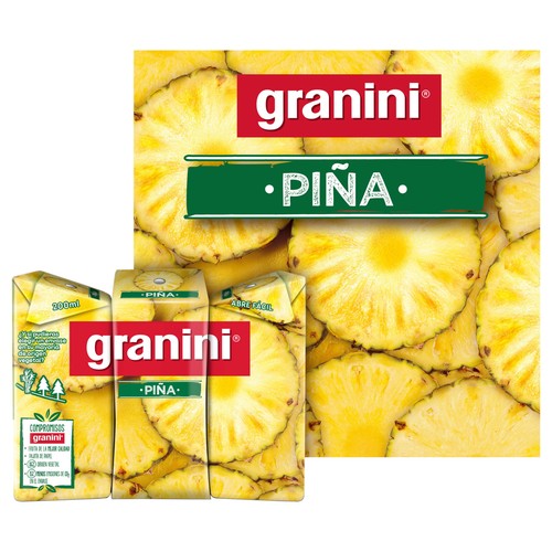 GRANINI Néctar de piña minibrik pack de 3 uds x 20 cl.