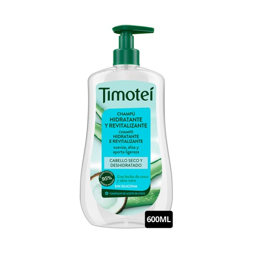 TIMOTEI Champú hidratante y revitalizante para cabellos secos y deshidratados 600 ml.