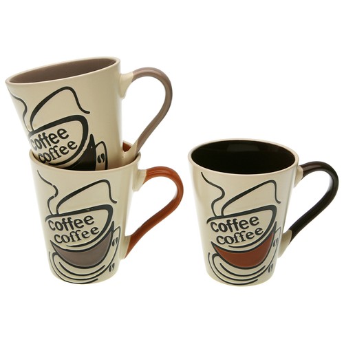 Taza alta con asa con diseño bicolor "coffee" VERSA.