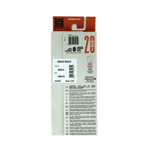 Pack de 2 pares de minimedias transparentes con puño confort, 20den, POMPEA, color negro, tallla única.