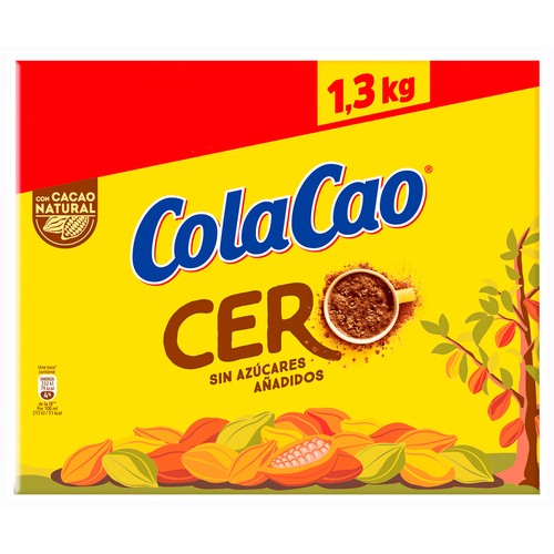 Cacao soluble 0 % azúcares añadidos COLA CAO 1,5 kg.