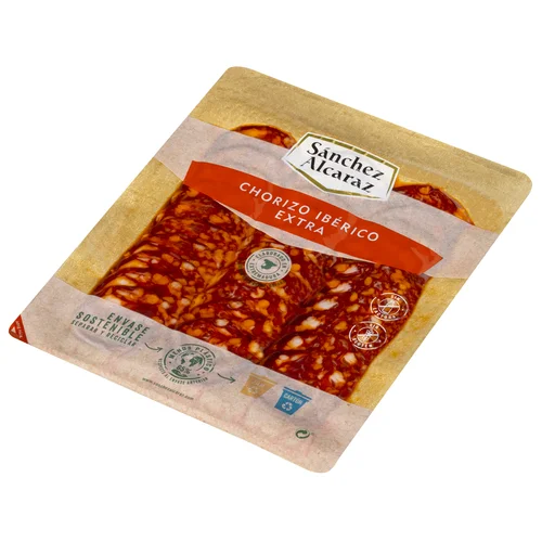 SÁNCHEZ ALCARAZ Salchichón ibérico, elaborado sin gluten y cortado en lonchas SÁNCHEZ ALCARAZ 100 g.