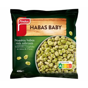 Imagen de FINDUS Habas baby tienras, seleccionadas y congeladas en pocas horas FINDUS 400 g.