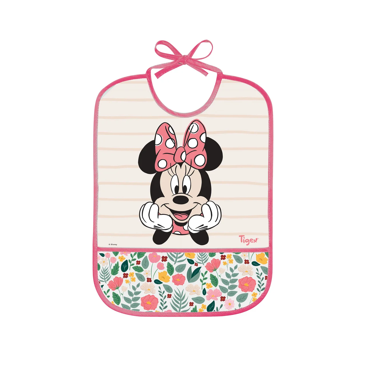 Babero de rizo con lazos, MINNIE.