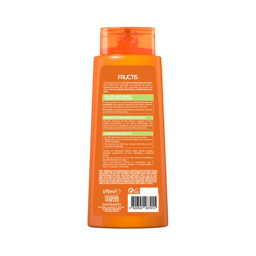 FRUCTIS Adiós daños de Garnier Champú fortificante sin parabenos, para cabello dañado 690 ml.