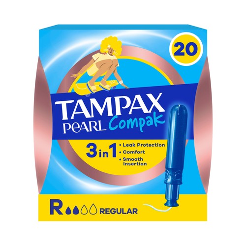 TAMPAX Pearl compak Tampones regular con aplicador 20 uds.