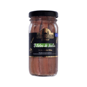 Imagen de BELMONTE Filetes de anchoa del Cantábrico en aceite de oliva MSC (Pesca sostenible certificada) BELMONTE GOURMET 60 G