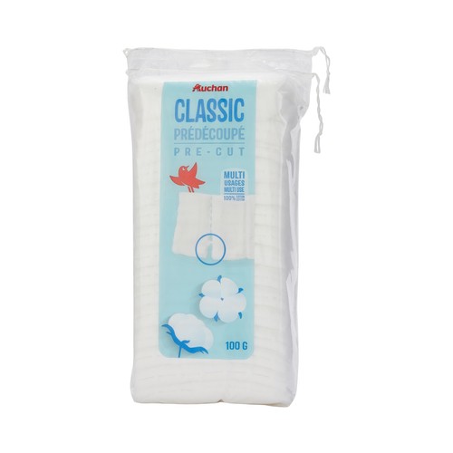 PRODUCTO ALCAMPO Algodón precoratado multiusos, ideal para desmaquillar PRODUCTO ALCAMPO 100 g.