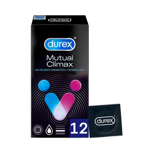 Preservativos lubricados con acelerante del orgasmo (ella) y retardante (él) DUREX Mutual climax 12 uds