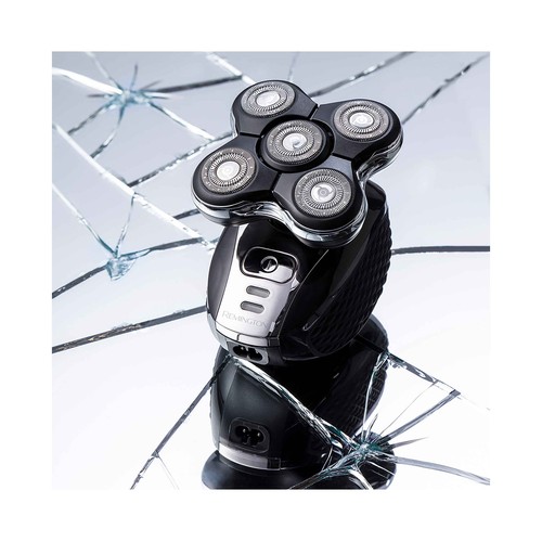 Afeitador para la cabeza REMINGTON Series RX5 XR1500, 5 cabezales, recogepelos, resistente al agua, neceser.