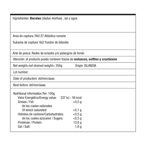 ALIGATOR Tacos de bacalao de pesca sostenible (MSC) y pescados con anzuelo ALIGATOR P.N. 350 g.