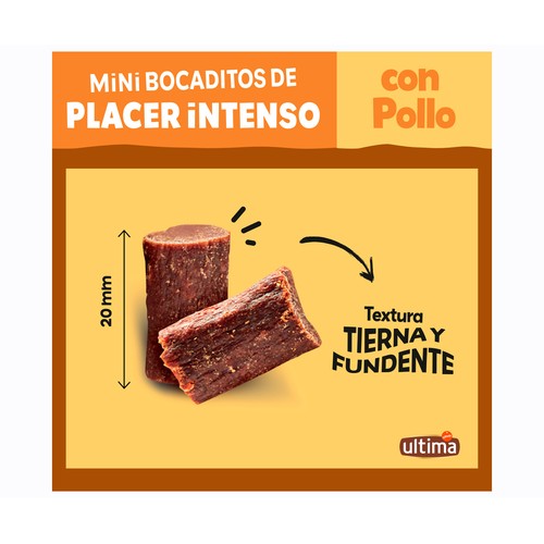 ULTIMA Snack perro mini bocaditos intensos de pollo 40 gr.