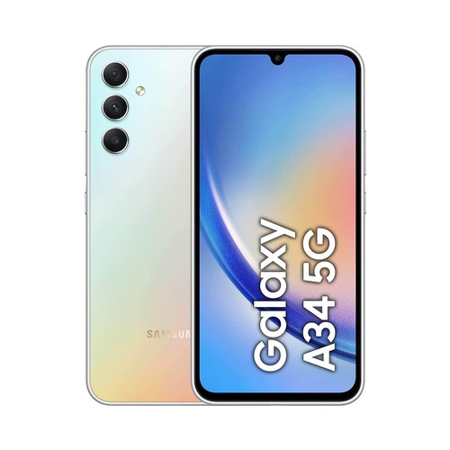 SAMSUNG Galaxy A34 5G plata, 256GB + 8GB Ram, móvil 16,8cm (6,6"). SM-A346BZSEEUB