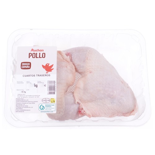 AUCHAN Cuarto trasero de pollo 2 uds bandeja. Producto Alcampo