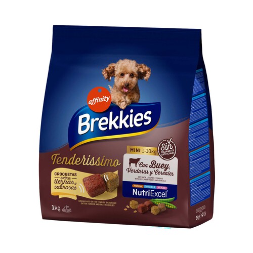 Comida para perros adultos a base de buey BREKKIES TENDERISSIMO Affinity 1 kg.