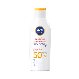 NIVEA Sun sensitive protección Leche solar resistente al agua, sin perfume y con FPS 50+ (muy alta) 200 ml.