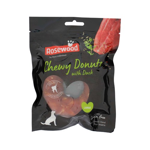 ROSEWOOD Snack donut para perro masticable de pato 100 gr.