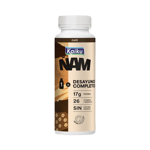 KAIKU Ñam Bebida de café con leche con vitaminas, minerales y proteínas 250 ml.