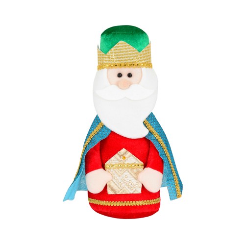 Figura Rey Mago Textil 31cm decoración de Navidad modelos surtidos, TARBESEO