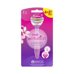 WILKINSON Xtrem 3 my intuition Cuchilla desechable con cabezal flexible de triple hoja y doble banda lubricante 4 uds.