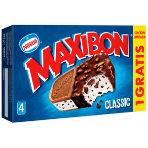MAXIBON Sándwich de helado con nata, 1 gratis, 4 x 140 ml.