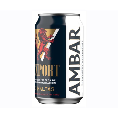 Cerveza tostada AMBAR EXPORT lata de 33 cl.